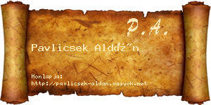 Pavlicsek Aldán névjegykártya